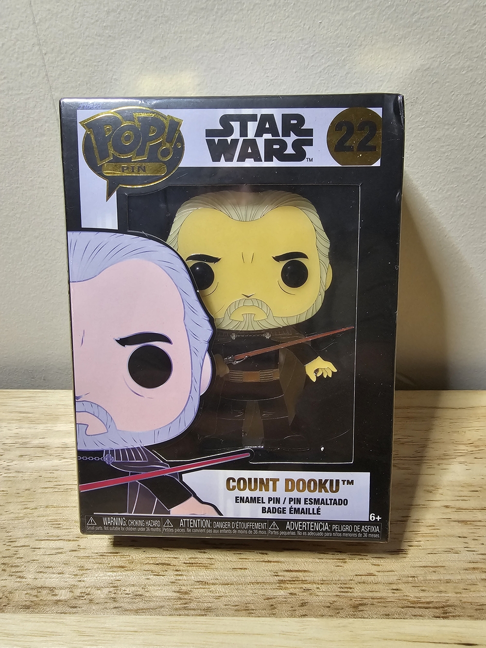 Funko Star Wars Count Dooku Pop! Pin — Yellow, Black & Brown Accents